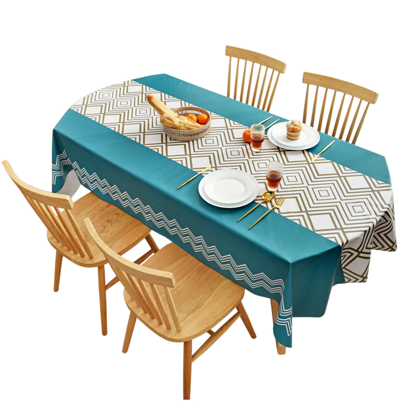 长椭圆形桌布防水防油防烫免洗北欧风ins长方形PVC餐桌垫茶几台布