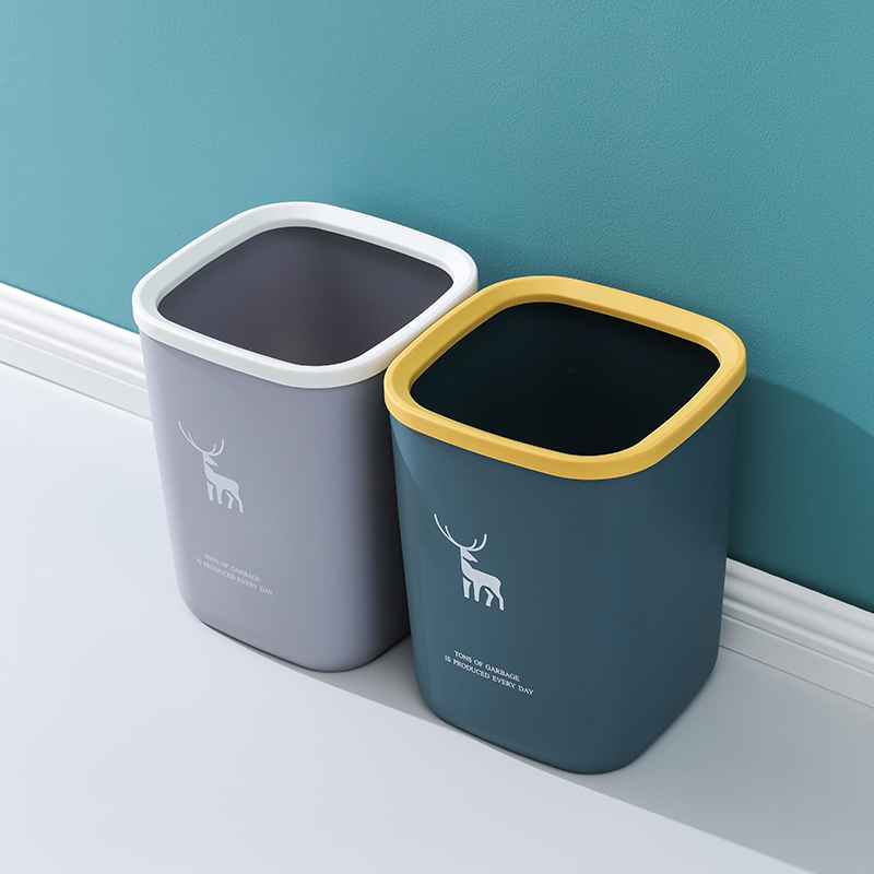 北欧方形垃圾桶家用客厅创意卧室简约现代无盖ins纸篓厨房收纳桶