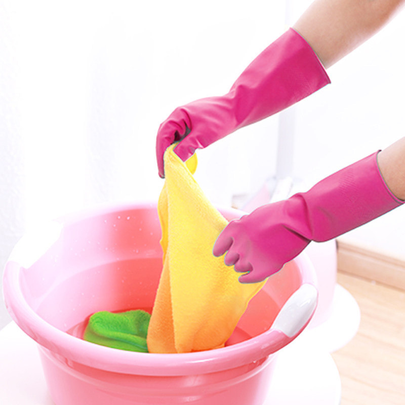 妙洁家务清洁洗碗手套厨房女家用橡胶乳胶胶皮耐磨加厚耐用型防水