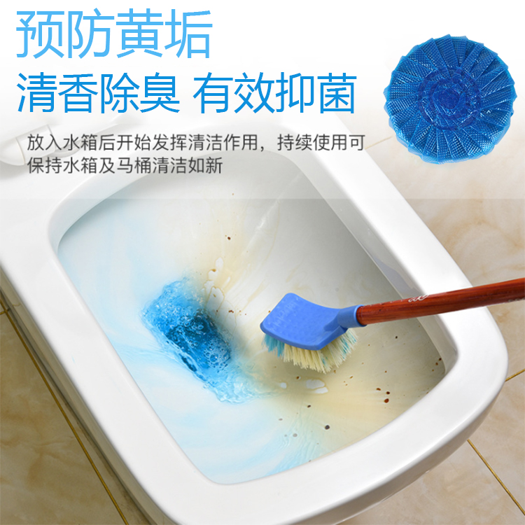 蓝泡泡厕所洁厕灵10枚装家用马桶除味除臭剂尿垢洁厕宝自动去污剂