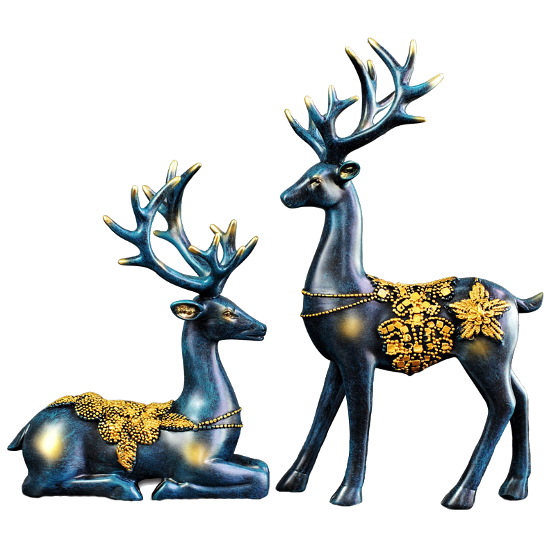 北欧风格招财鹿树脂摆件创意美式