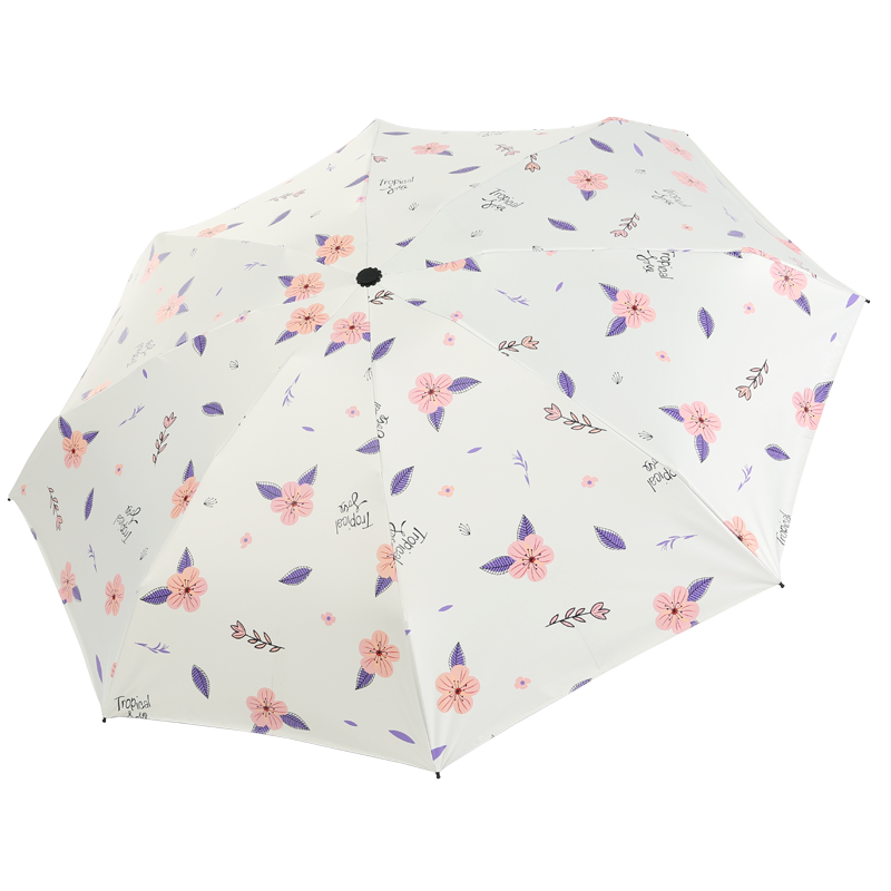 五折防紫外线女黑胶超轻小巧太阳伞