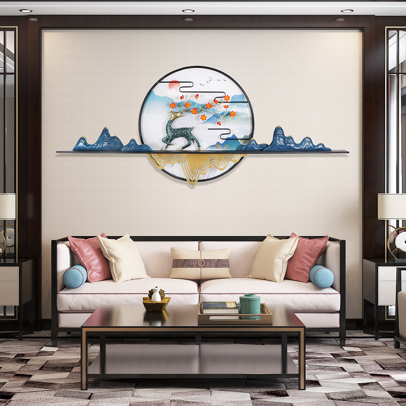 新中式墙面装饰品电视沙发客厅壁挂