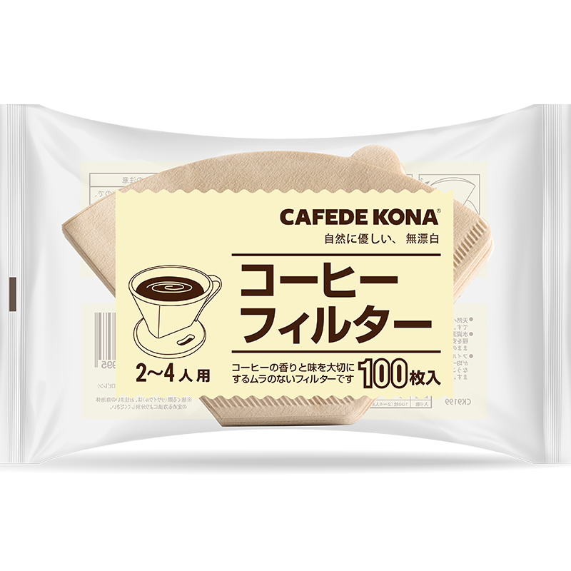 CAFEDE KONA日本进口咖啡过滤纸 美式咖啡机滤纸 手冲滤杯纸 扇形