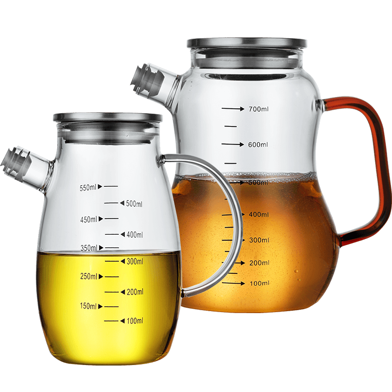 食用玻璃油壶大容量防漏油瓶调料瓶酱油瓶器皿装油罐家用厨房带盖