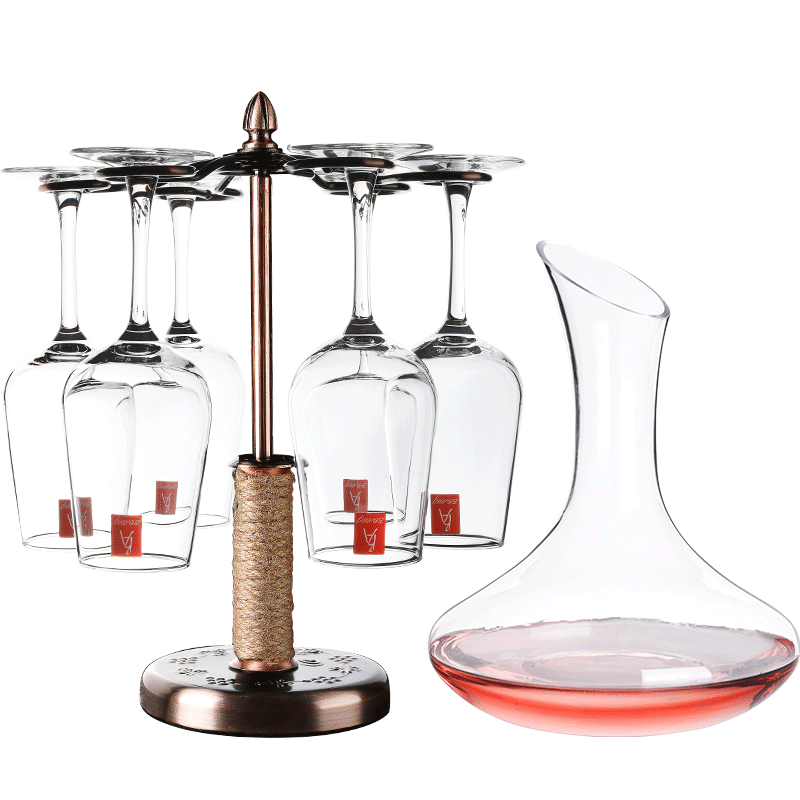 红酒杯套装家用6只创意水晶杯葡萄醒酒器欧式玻璃高脚杯奢华酒具