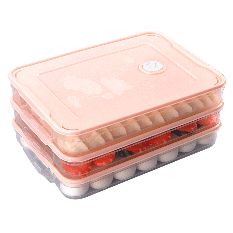 饺子盒冻饺子家用速冻水饺盒馄饨盒冰箱鸡蛋保鲜收纳盒多层托盘