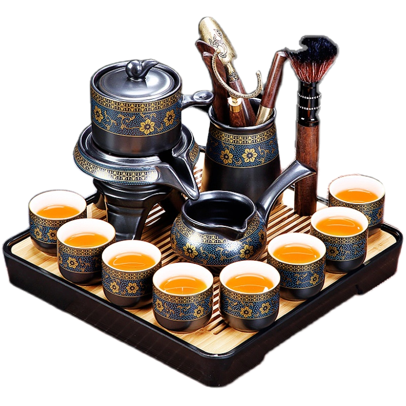 小套茶具套装家用客厅懒人泡茶神器自动茶壶功夫茶杯高档轻奢中式