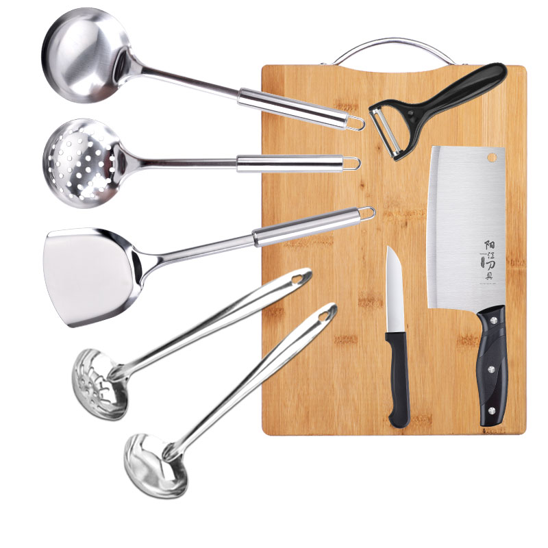 家用切菜刀菜板二合一不锈钢厨具专用切肉刀砧板厨房刀具套装组合