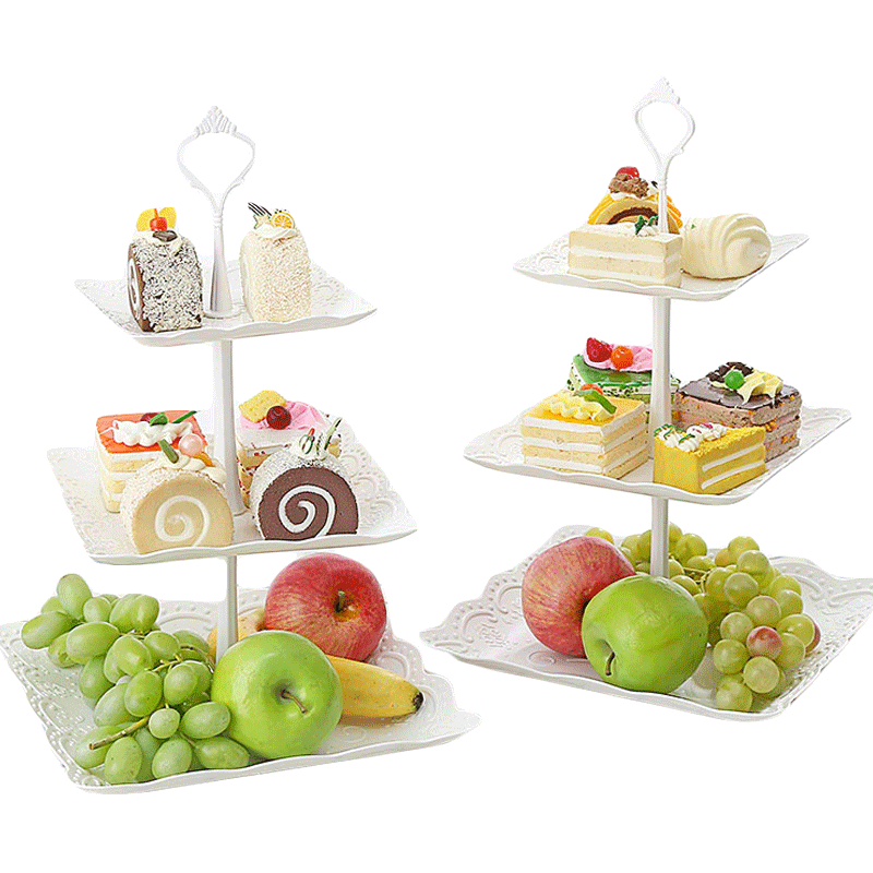 欧式三层甜品台多层蛋糕架干水果盘