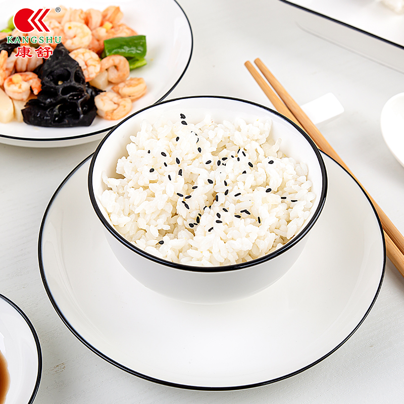 康舒日式北欧家用勺碗筷多人吃饭碗
