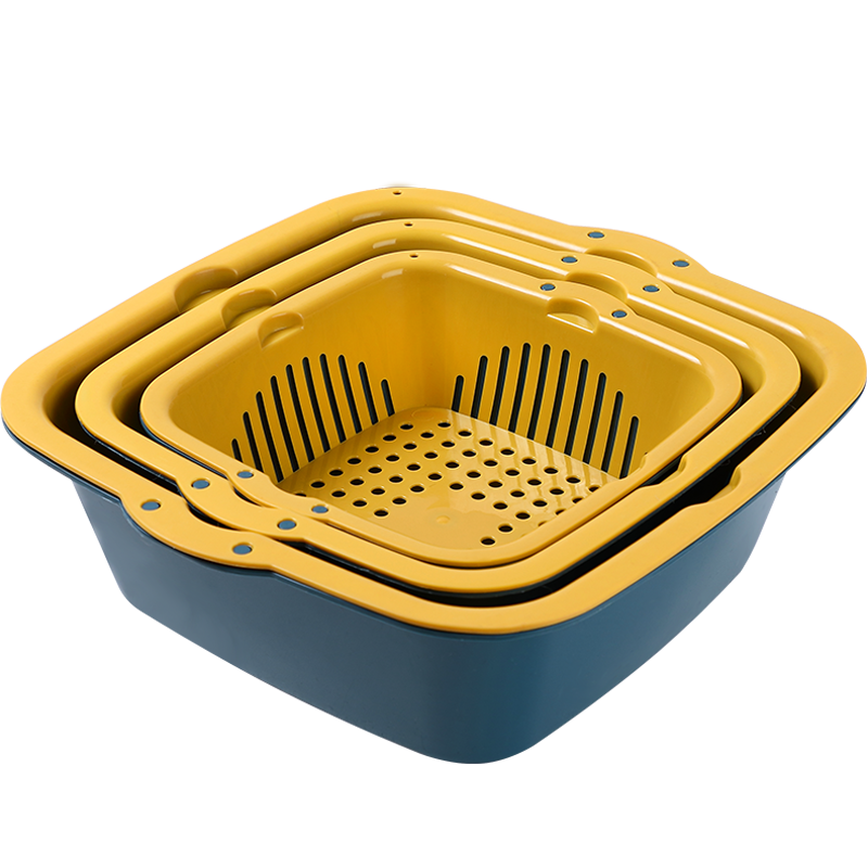 双层塑料沥水篮洗菜盆厨房家用果篮