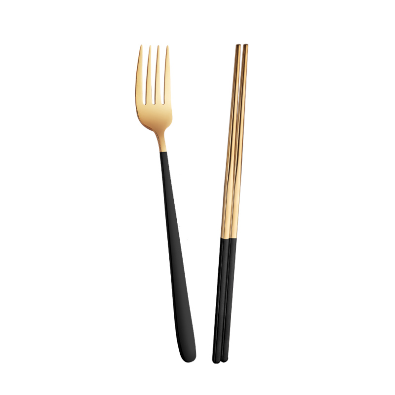 创意304不锈钢便携餐具套装筷勺子便携三件套叉子勺子筷子盒学生