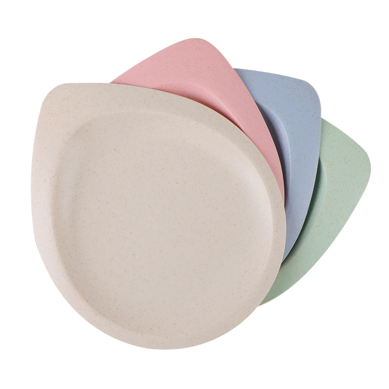 家用圆形小麦秸秆吐骨碟餐桌塑料碟