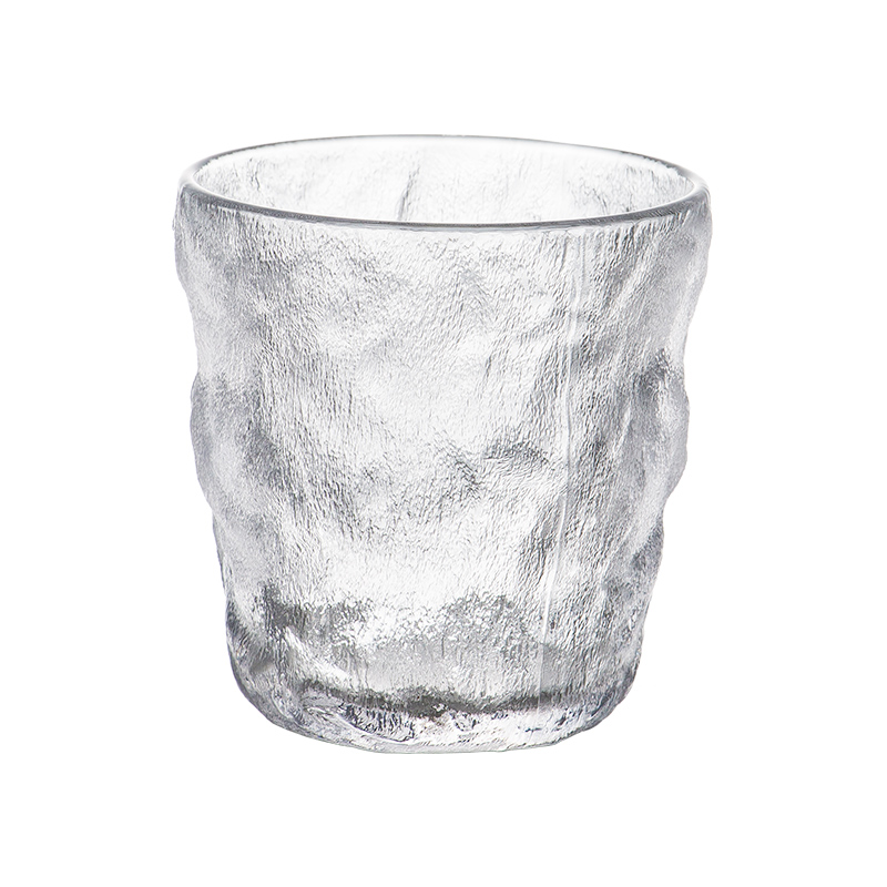 冰川纹玻璃杯新款潮高颜值水杯女果汁饮料杯ins风杯子咖啡杯酒杯