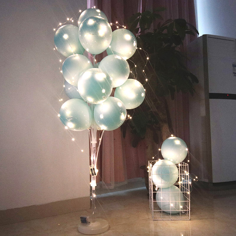 新年发光地飘马卡龙气球生日情人节婚庆装饰场景布置桌飘立柱支架