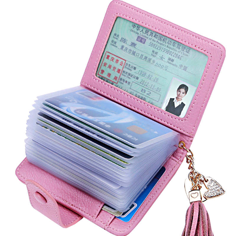女式韩版真皮多卡位防盗刷信用卡套