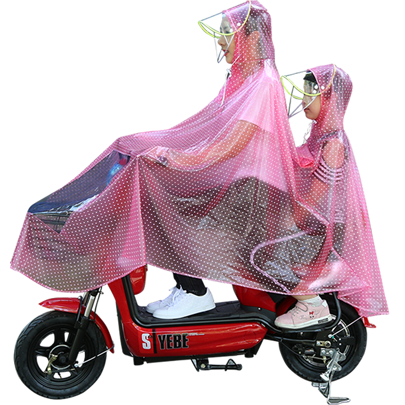 双人电动车骑女加大母子学生雨衣