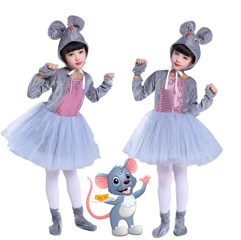 儿童小老鼠猫和老鼠表演服装动物服