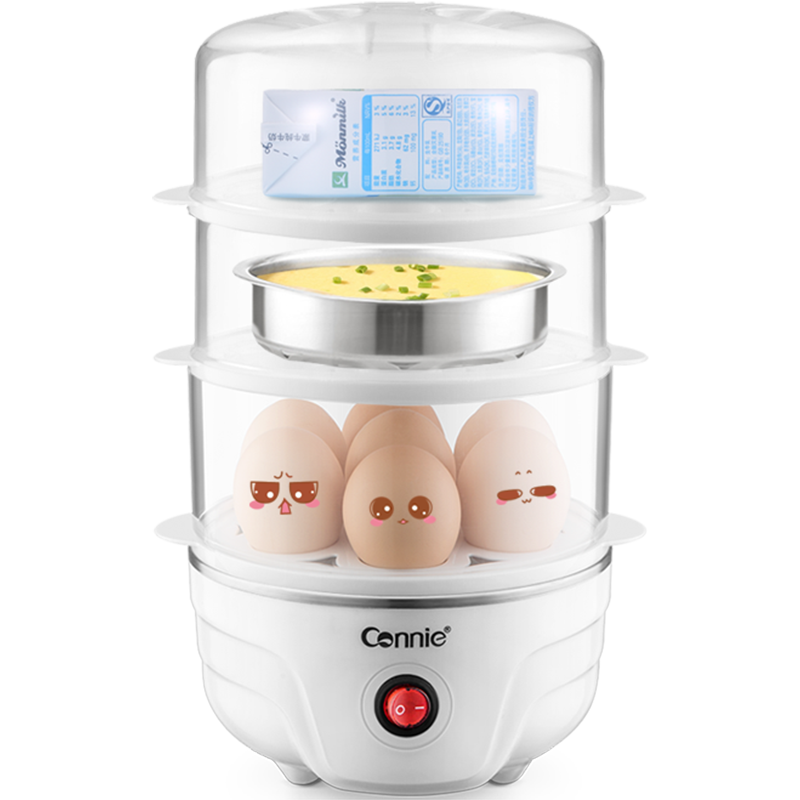 康丽煮蛋器家用全自动断电迷你蒸蛋器小型蒸鸡蛋羹神器机双层1人2
