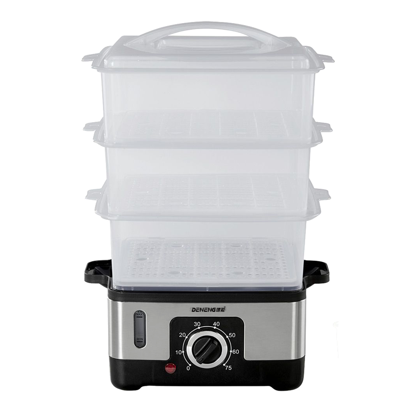 德能电蒸锅多功能家用小型三层蒸汽锅早餐机大容量自动断电蒸笼