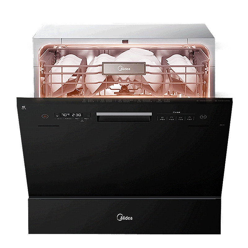 美的洗碗机全自动家用独立式嵌入8套热风烘干二星消毒台式刷碗机