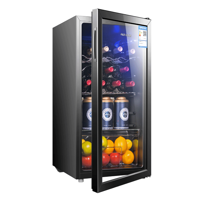 奥克斯90升冷藏柜冰吧家用小型迷你单门冰箱茶叶保鲜柜恒温红酒柜