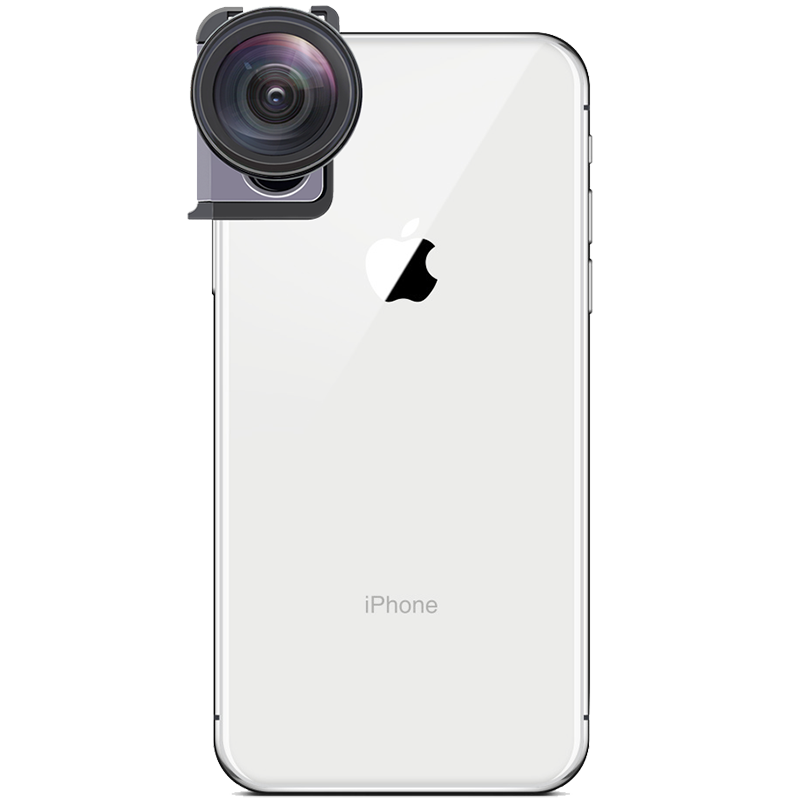 iphoneXS广角微距鱼眼偏光专用镜头连接器苹果XR金属夹子摄影装备