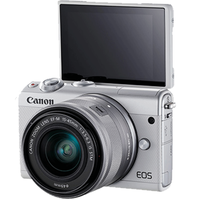 【领券减500】Canon/佳能m200微单相机学生M100升级款 入门级eos15-45套机相机数码能微单拍vlog相机女生美颜