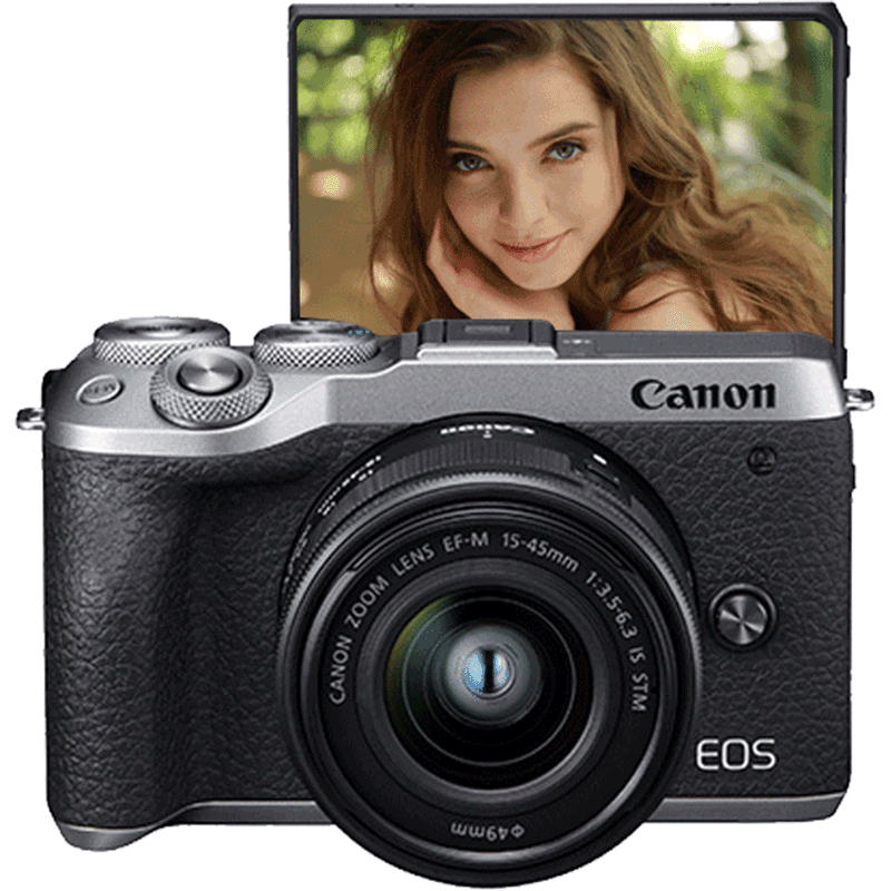 【领券减400】Canon/佳能 EOS M6 Mark II微单相机15-45套机m6mark2微单反M6二代拍vlog相机高清旅游数码