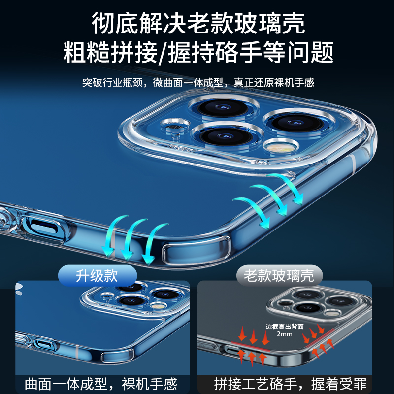 苹果12手机壳iPhone11pro玻璃透明x硅胶xr6/6s/7/8/plus全包防摔xsmax套promax镜头摄像头全包12mini新款男女