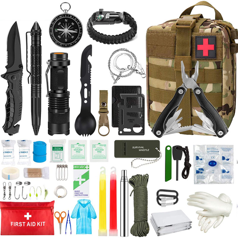 户外野营登山探险便携多功能工具包 自驾游野外求生装备防身用品