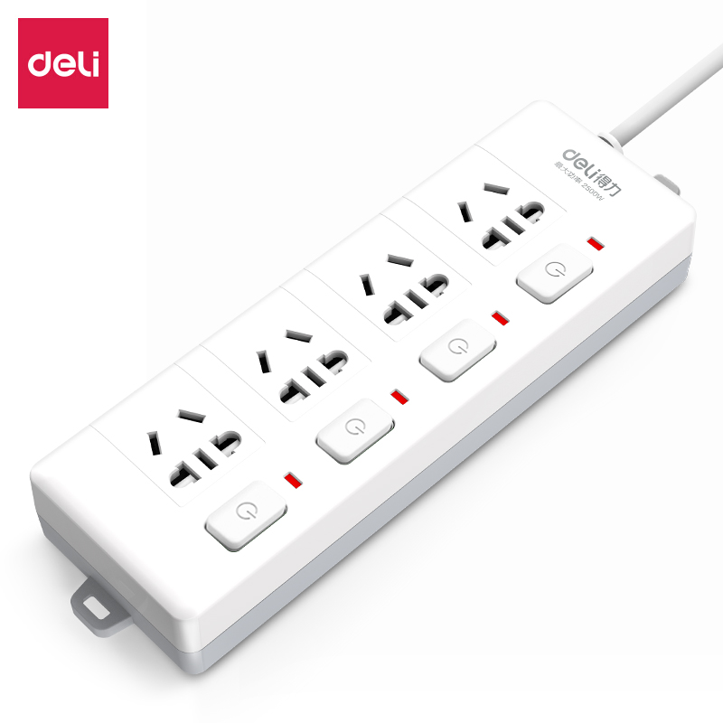 得力USB插座延长线电源插排接线板拖线板多功能排插家用插板带线